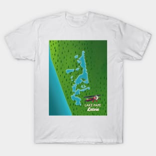 Lake Pape Latvia map T-Shirt